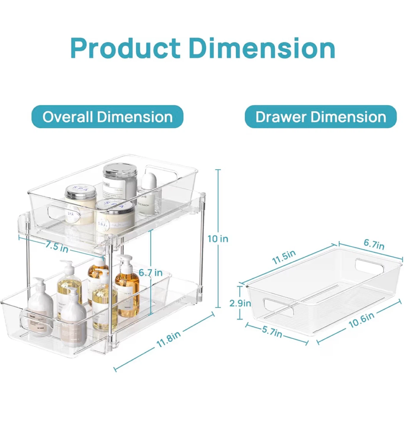 2-Tier Under Sink Organizer with Drawers from Amazon
