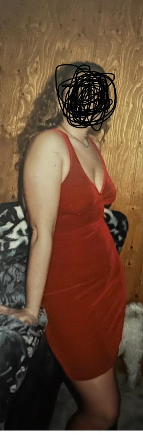 Red Velvet Criss-Cross Back Dress - photo 2
