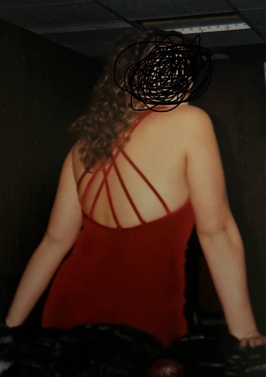 Red Velvet Criss-Cross Back Dress