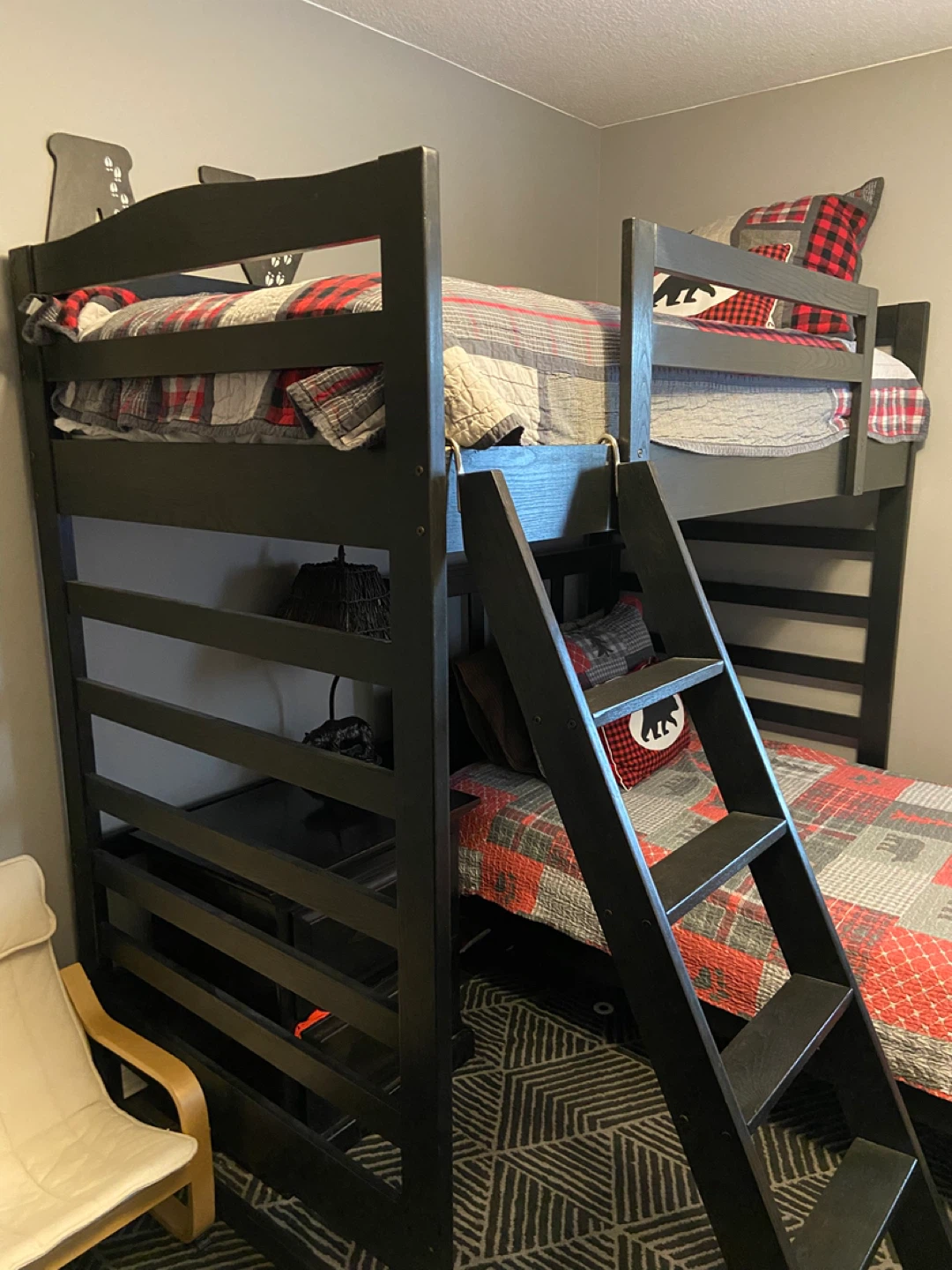 Black Twin bunk bed - photo 2
