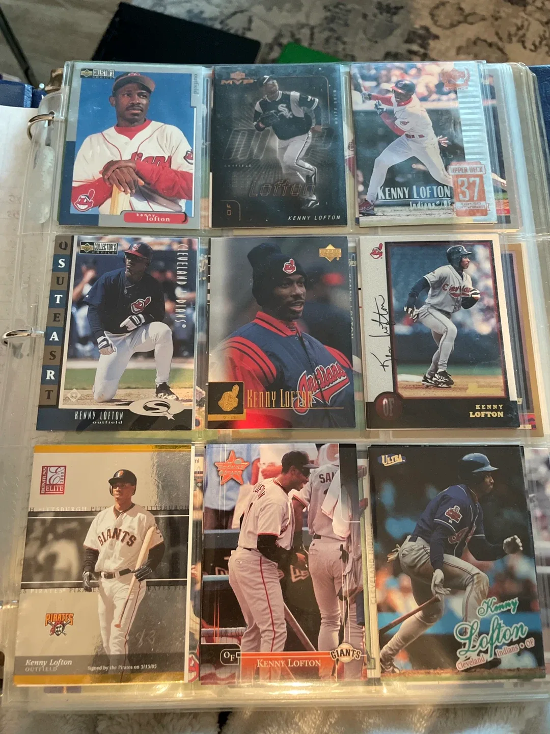 Collection of Kenny Lofton and Curt Schilling Baseball Cards