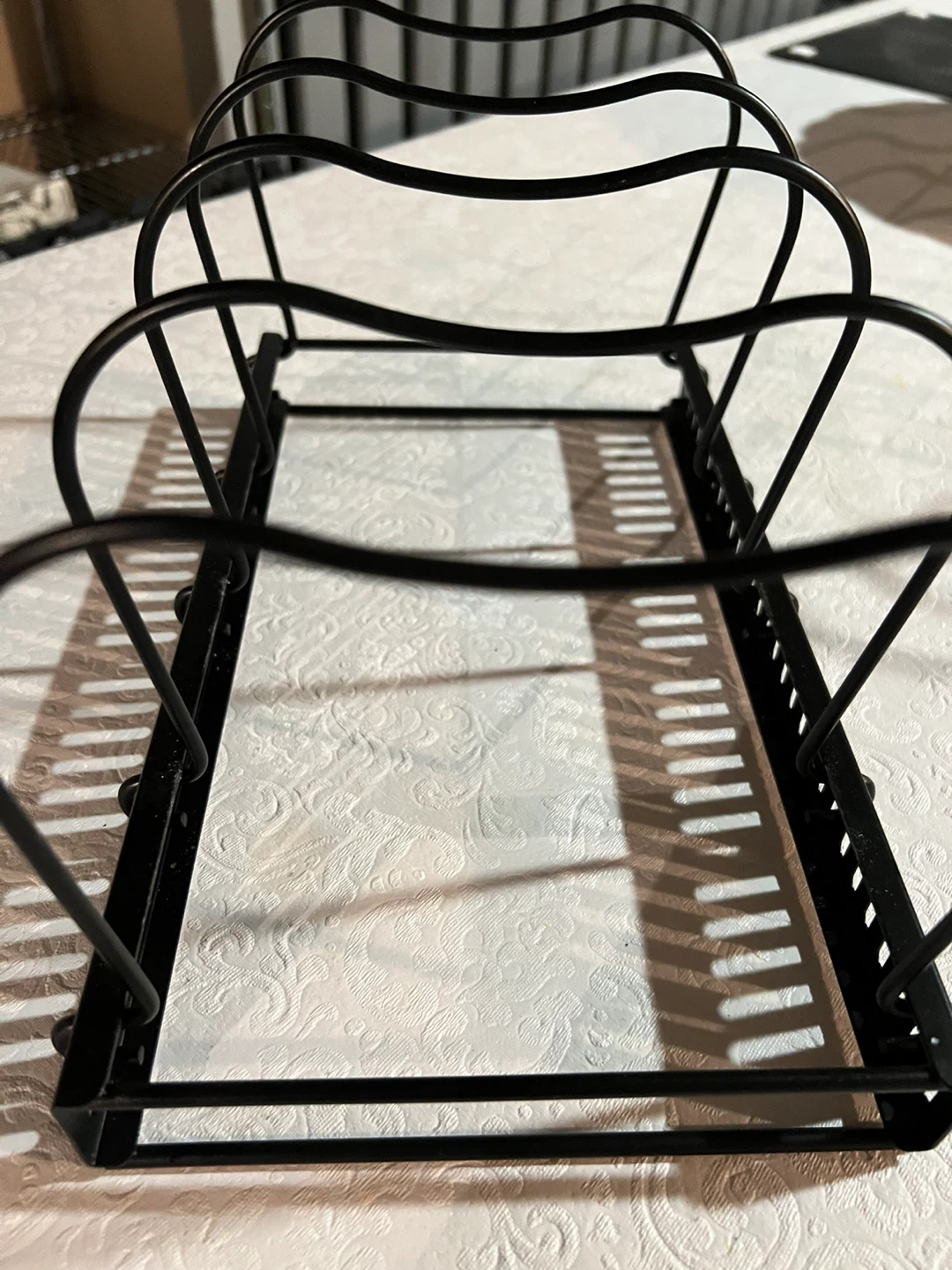 Black Metal Pan and Pot Lid Rack Organizer - photo 2