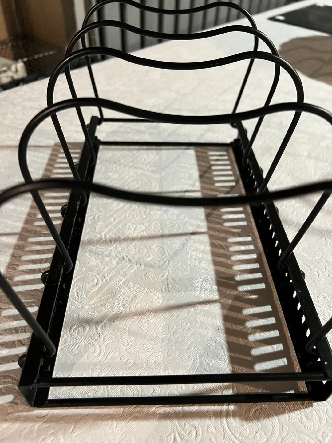 Black Metal Pan and Pot Lid Rack Organizer - photo 2