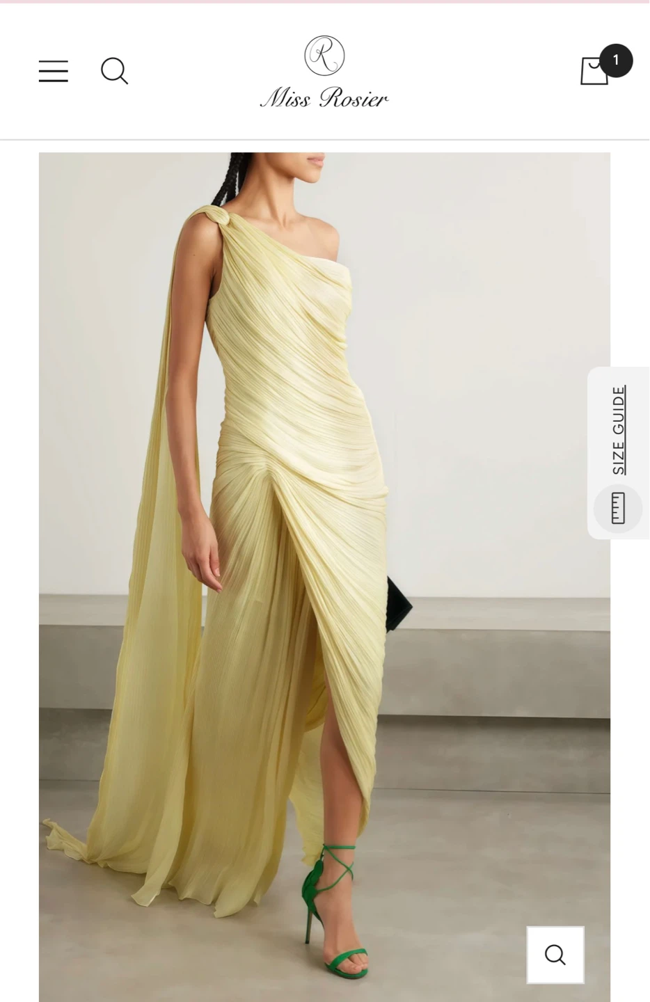 Miss Rosie Meissa Yellow Asymmetrical Ruched Maxi Dress - photo 2