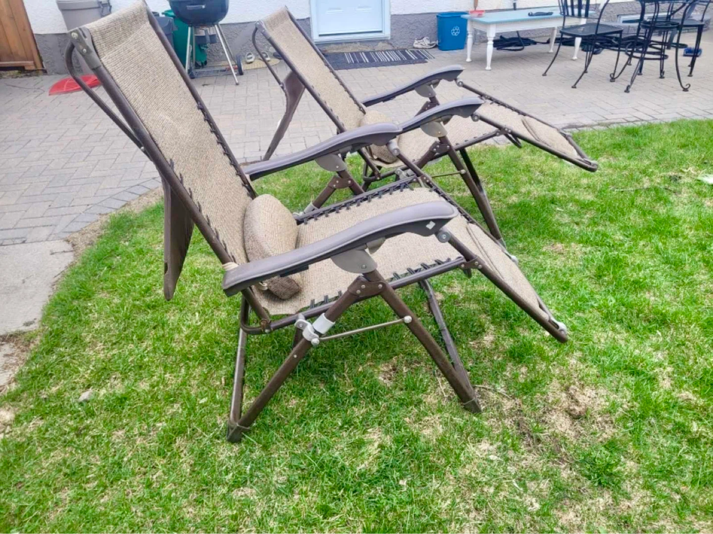 Set of 2 Brown Patio Recliner Chairs - photo 2