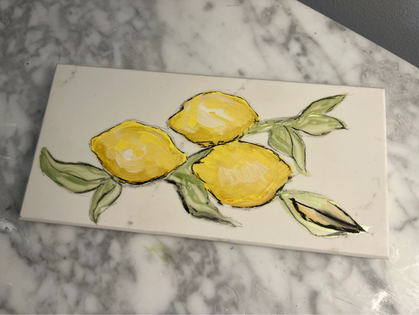 Decorative Stone with Lemon Artwork - photo 3