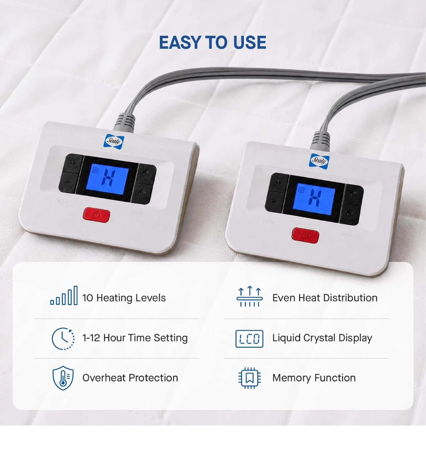 Sealy King Heated Mattress Pad Electric Bed Warmer HTK - photo 5
