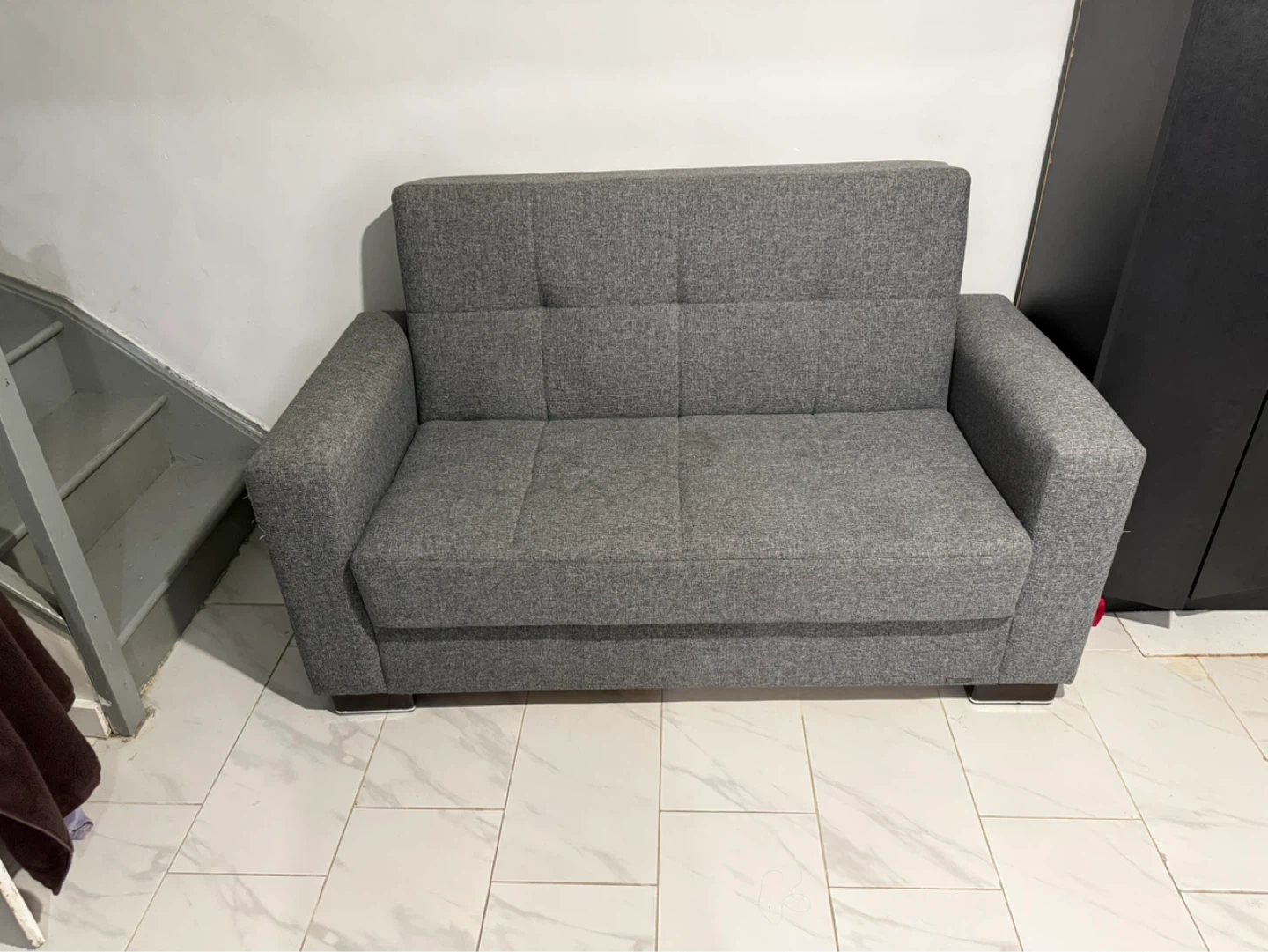 Gray Loveseat Sofa with Storage