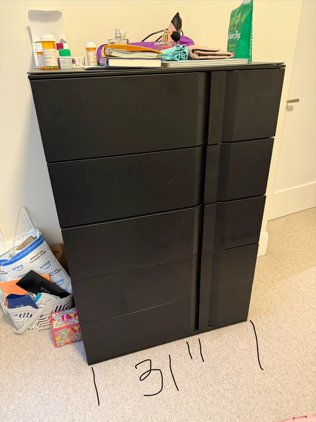 Black 5-Drawer Dresser and night stand set
