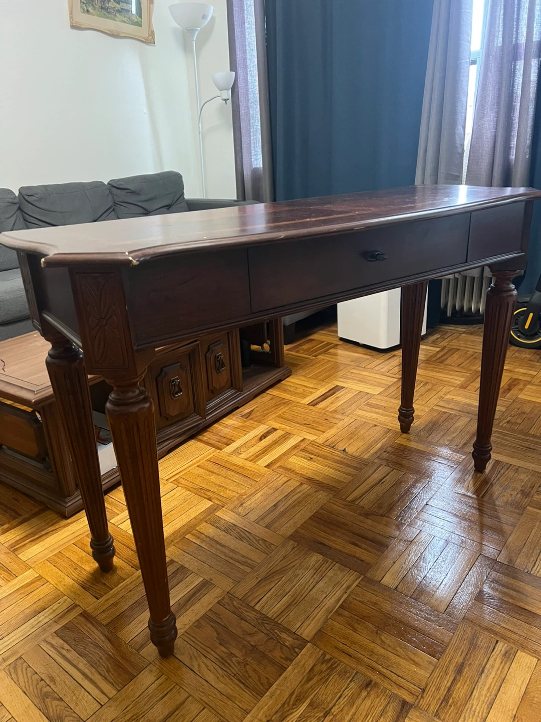 Antique Wooden Console Table with Drawer - photo 3