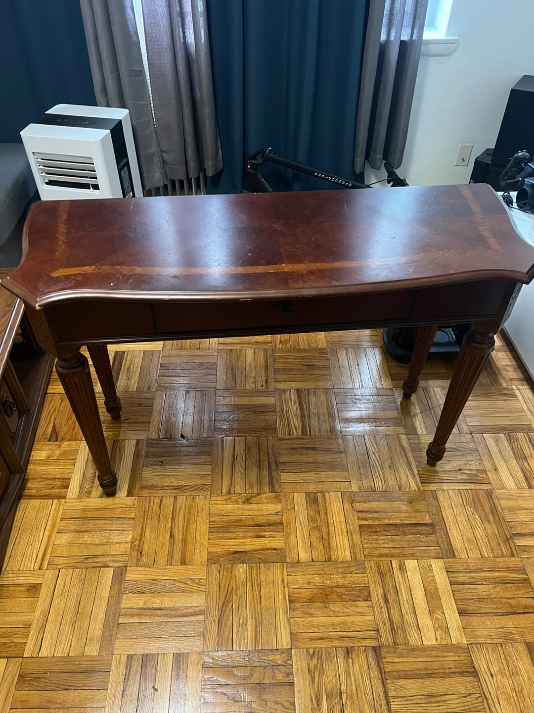 Antique Wooden Console Table with Drawer