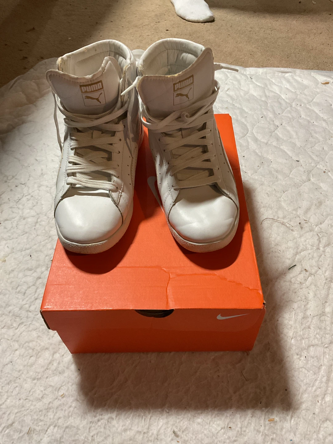Puma White High-Top Sneakers