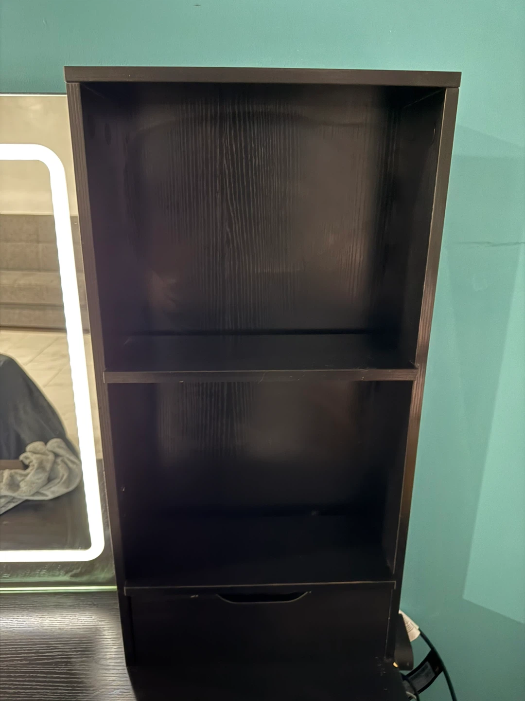 Black Vanity Desk with Light-Up Mirror and Stool - photo 3