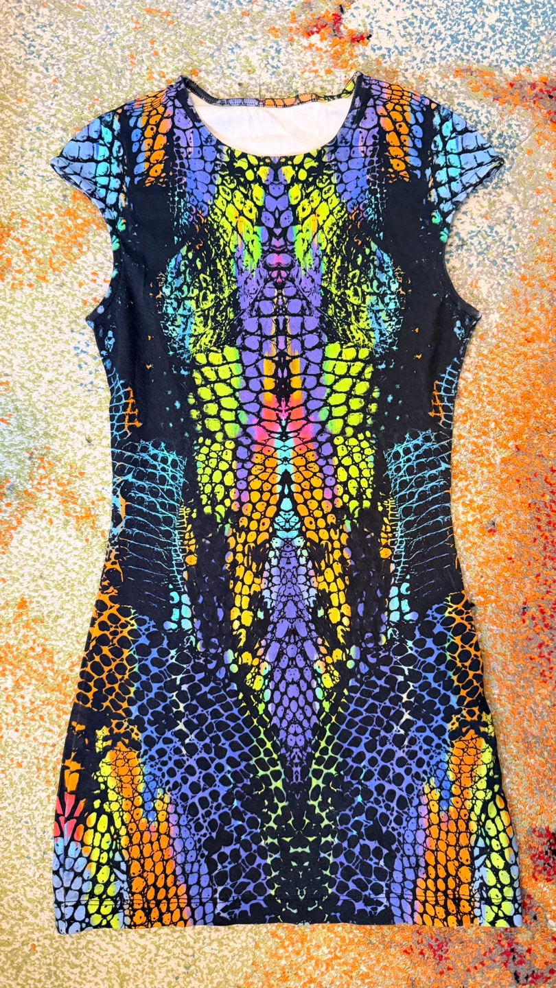 Colorful Snake Print Mini Dress size S - photo 2