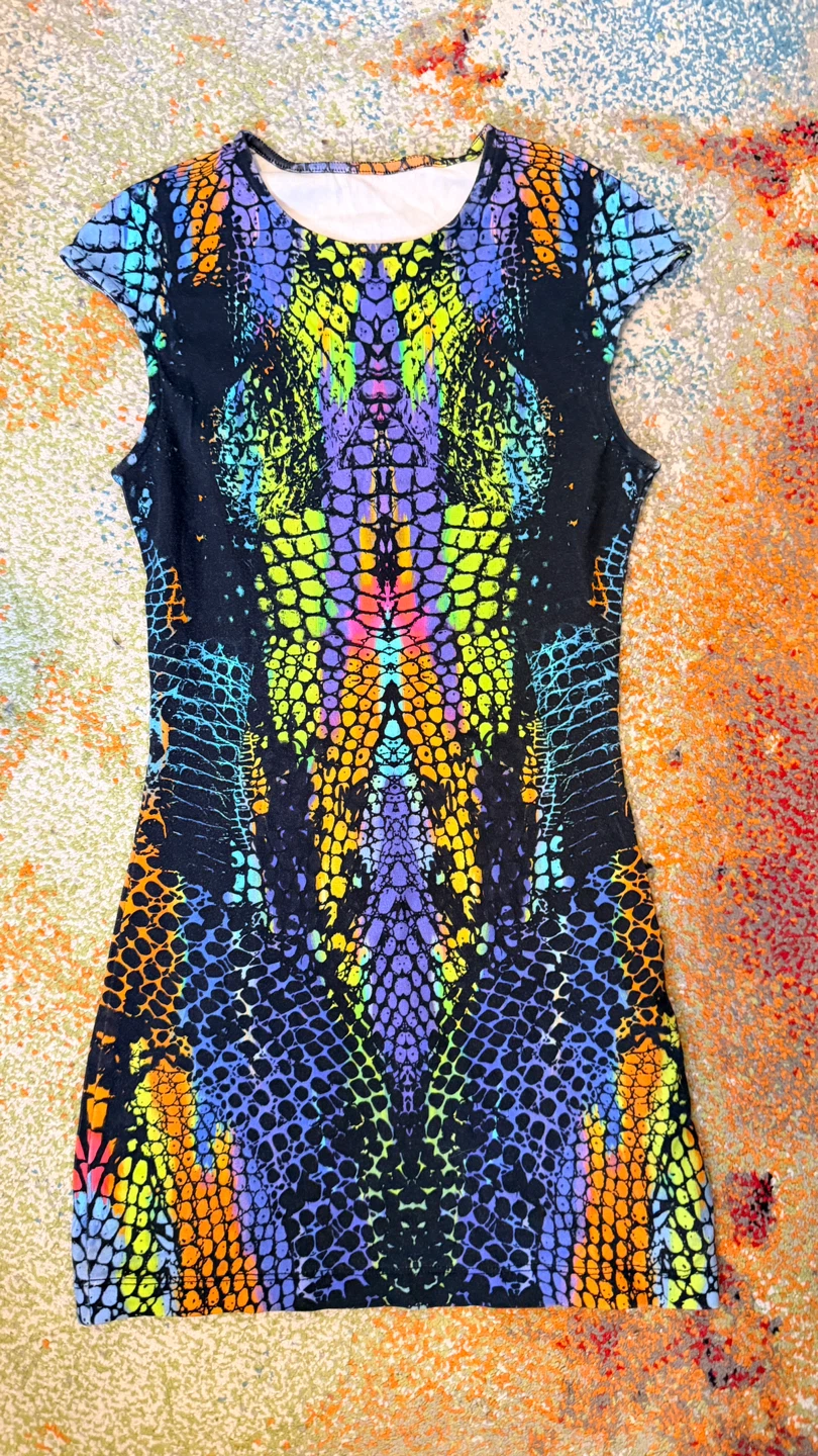 Colorful Snake Print Mini Dress size S