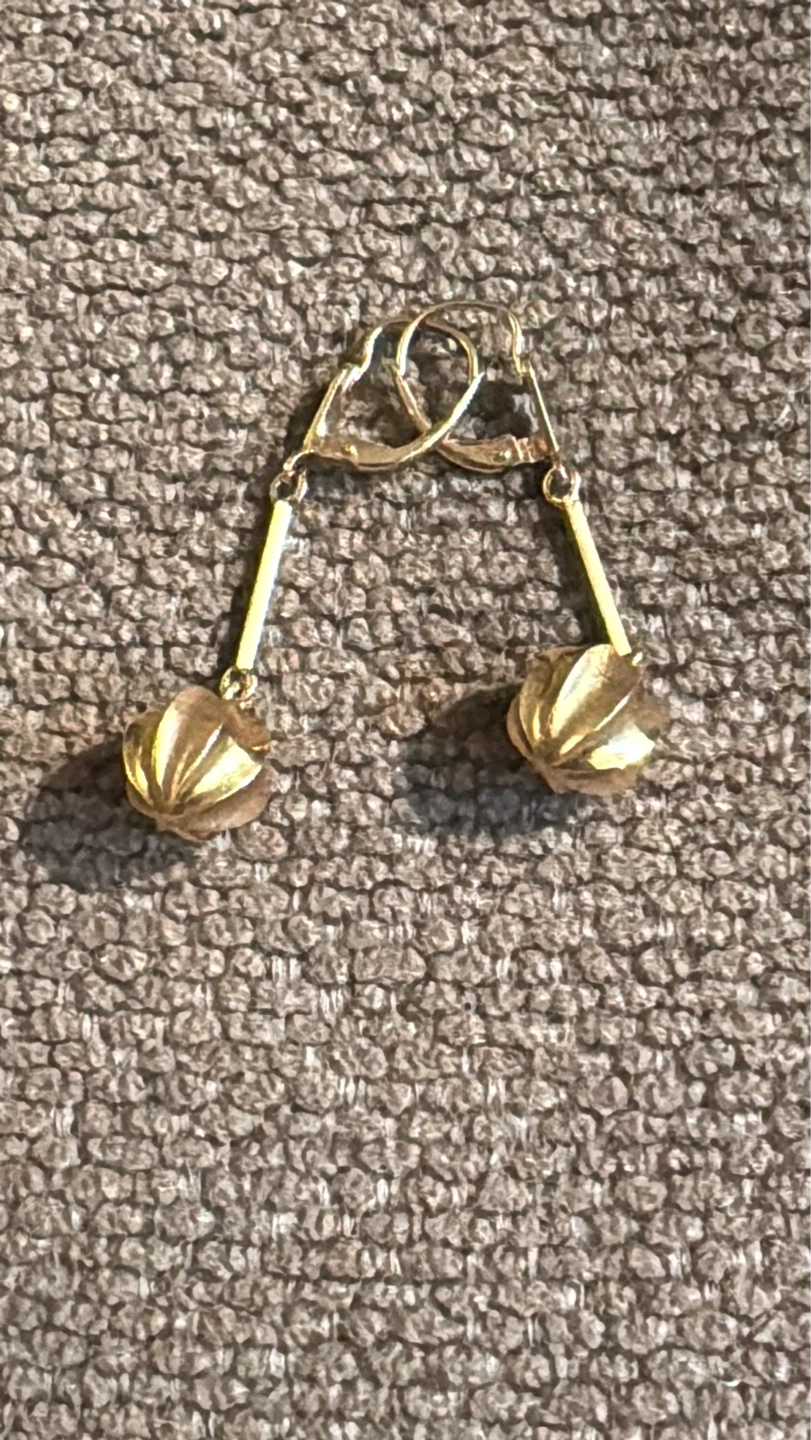 18K Gold Dangle Earrings vintage custom