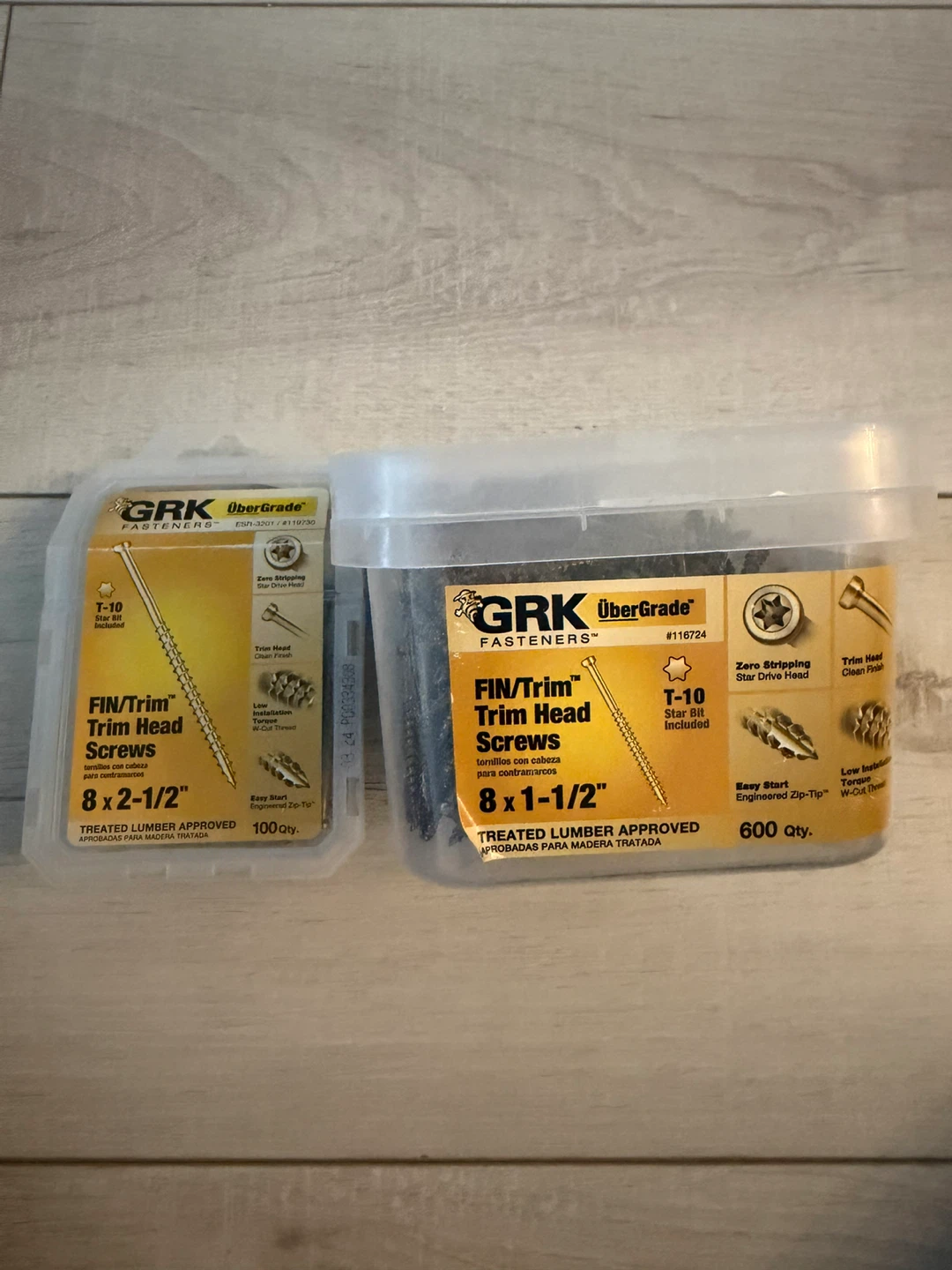 GRK FIN/Trim Head Screws 8 x 2-1/2"