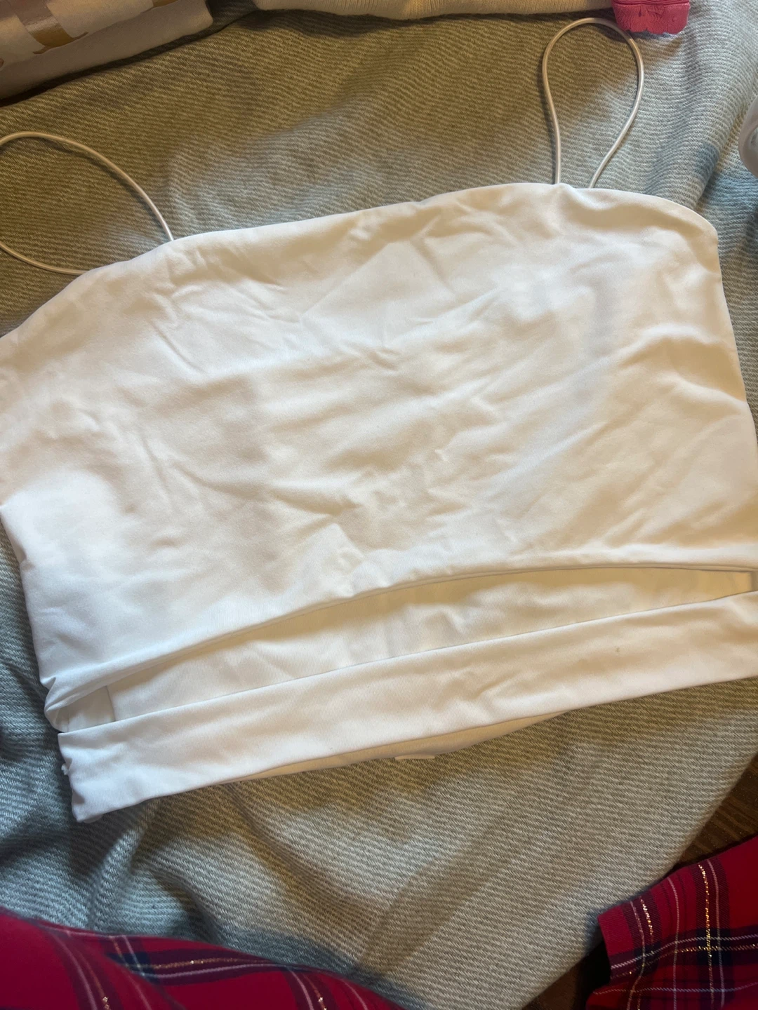 White Satin Crop Top