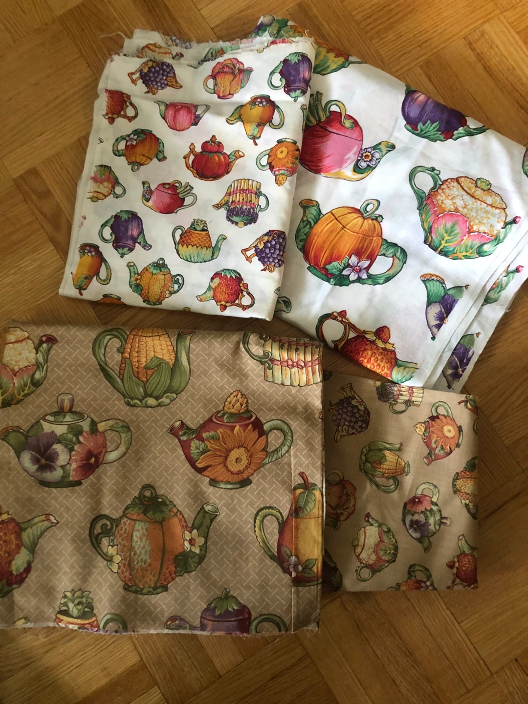 Tea for Two' Mini Teacups and fabrics  with Saucers