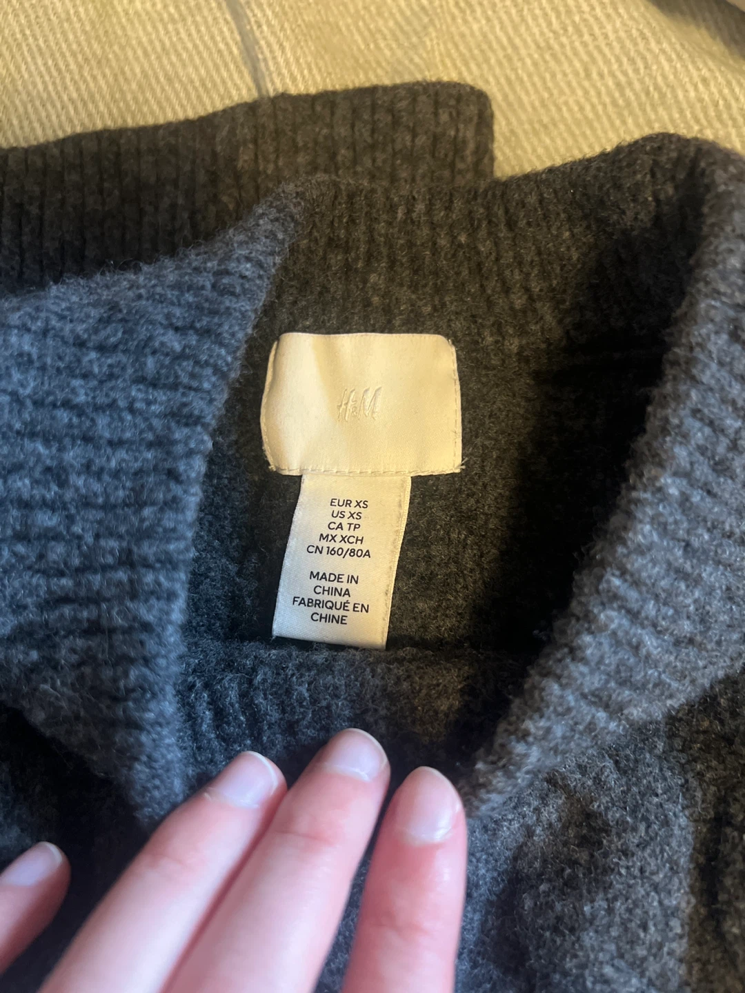 H&M Dark Grey Cable Knit Sweater - XS - photo 2