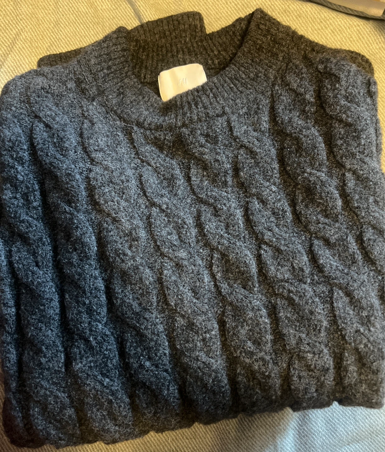 H&M Dark Grey Cable Knit Sweater - XS