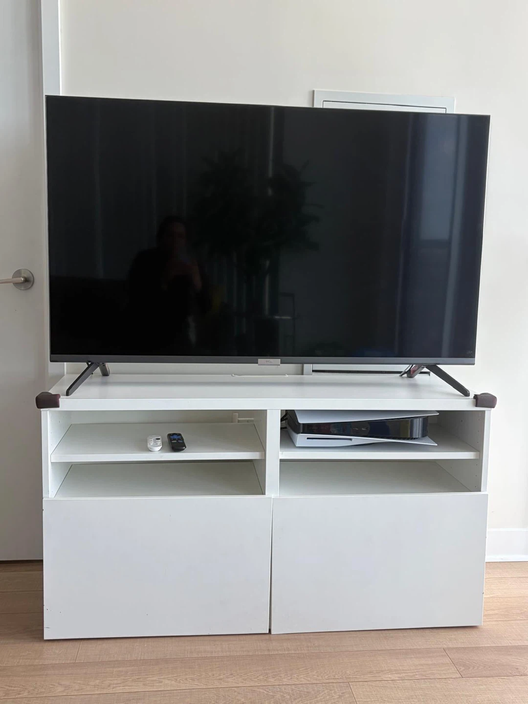White TV Stand with Storage