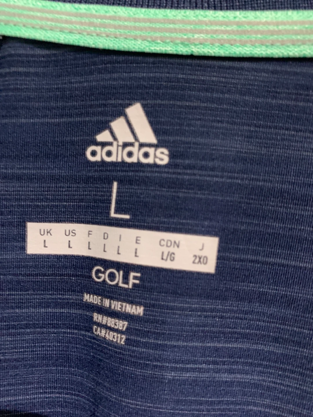 Adidas Golf Polo Shirt - Blue - Size L - photo 2