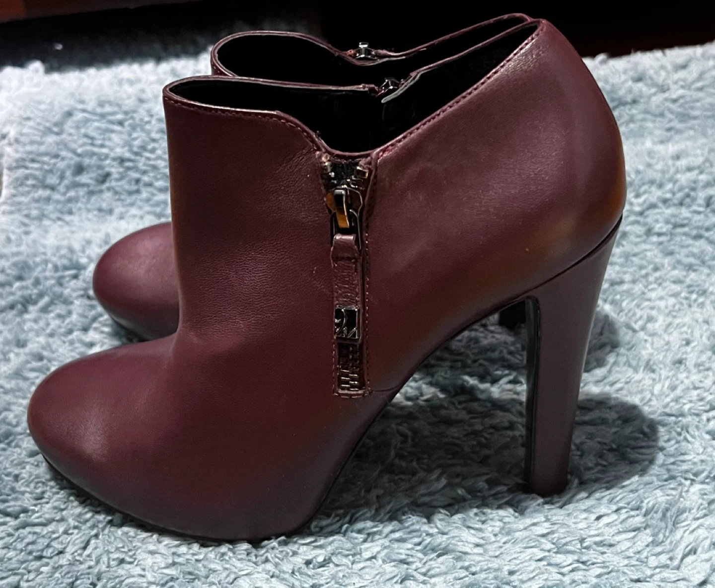 Nine West Burgundy Heeled Booties