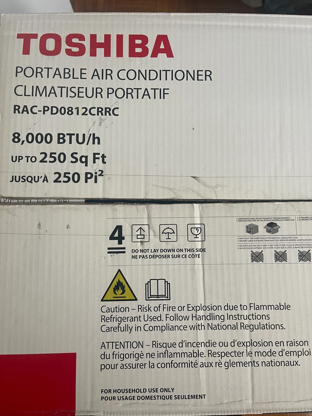 Toshiba Portable Air Conditioner RAC-PD0812CRRC