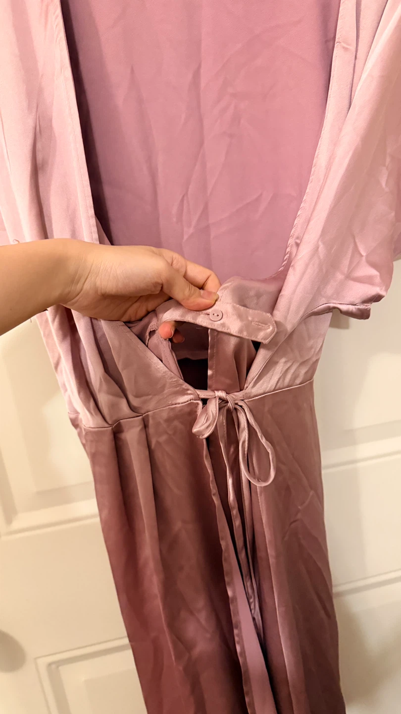 Pink Satin Wrap Dress - photo 2