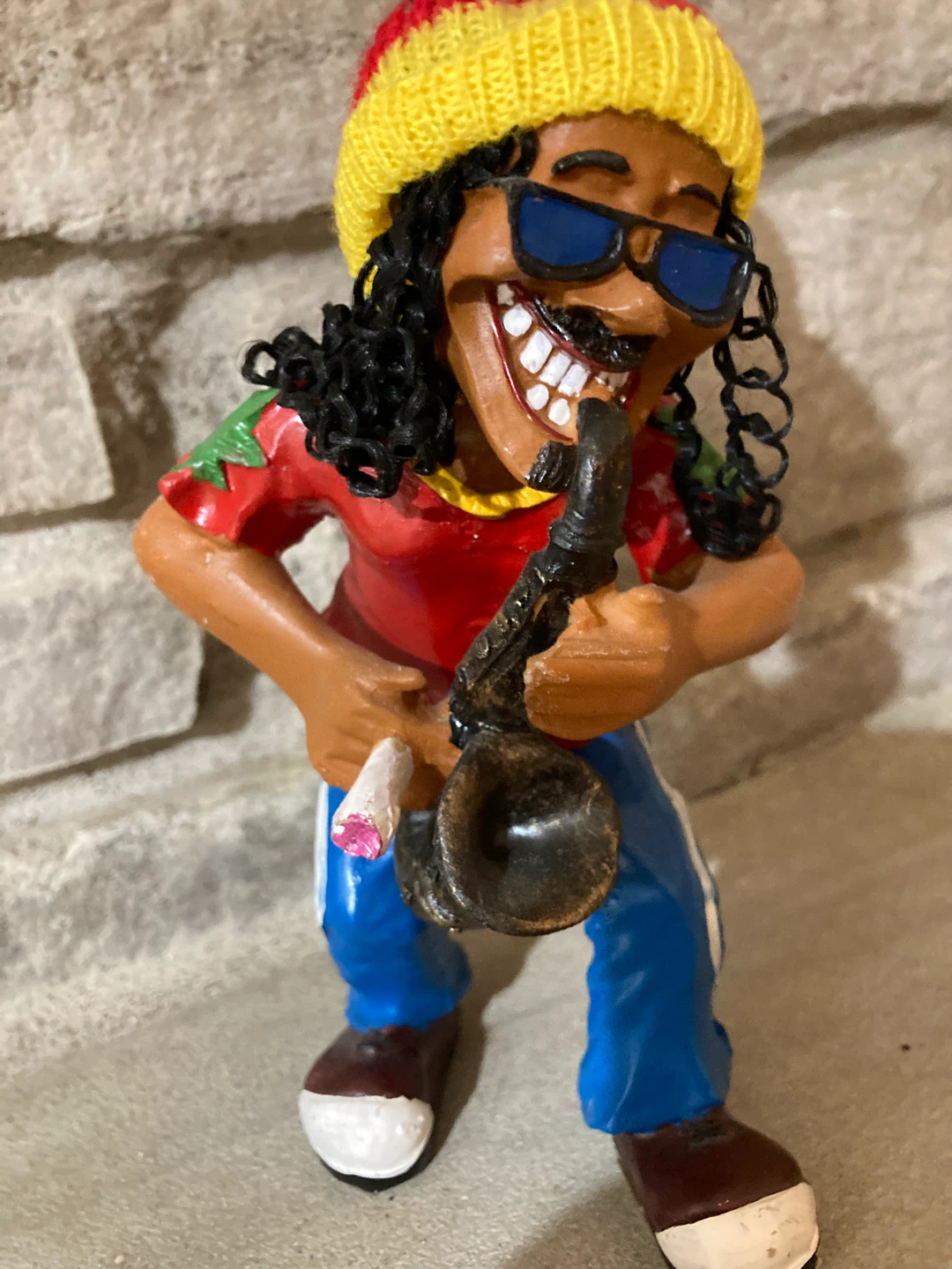 Rastafarian Saxophone Player Figurine