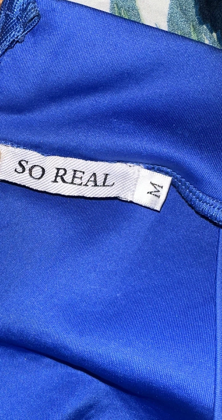 So Real Royal Blue Rhinestone Bodysuit - Size M - photo 3
