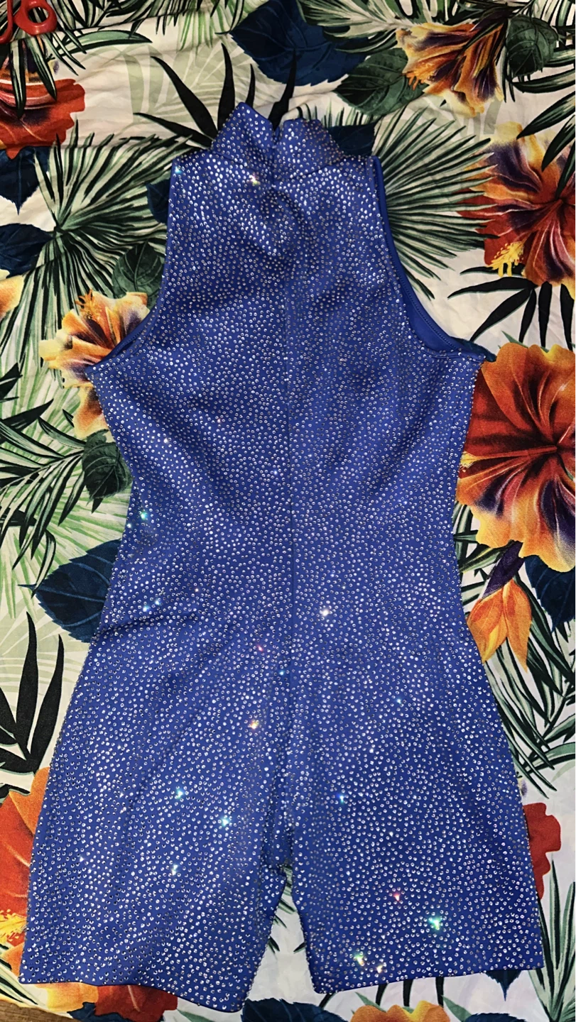 So Real Royal Blue Rhinestone Bodysuit - Size M - photo 2