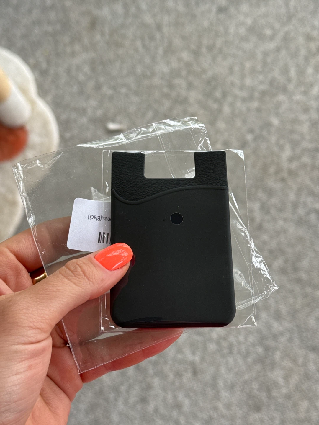 Black Adhesive Phone Card Holder Pouch