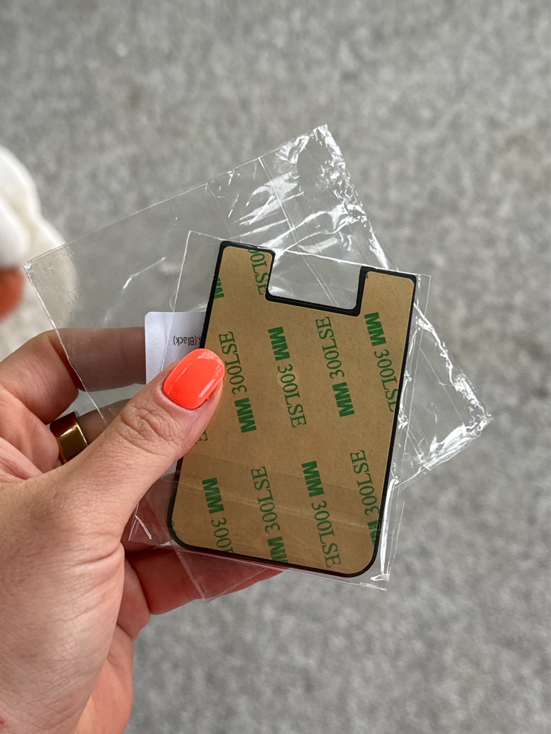 Black Adhesive Phone Card Holder Pouch - photo 2