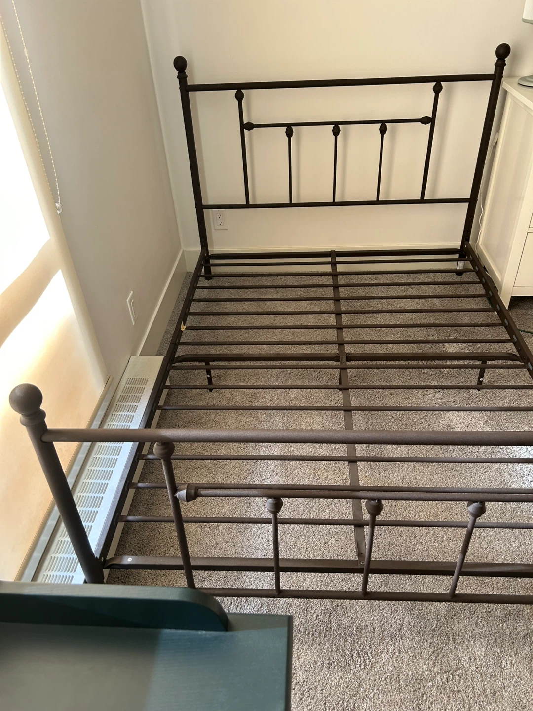 Dark Brown Metal Bed Frame with Mattress - photo 4
