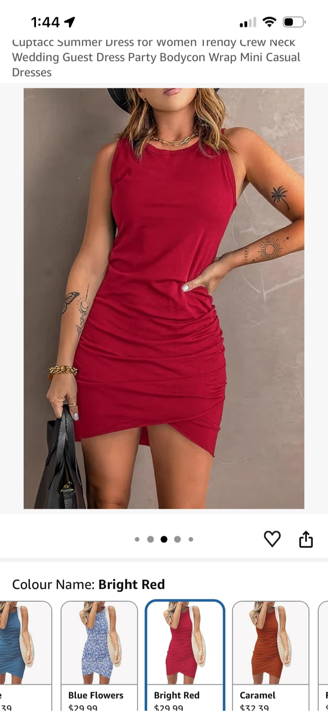 WNEEDU Women's Ruched Bodycon Mini Dress