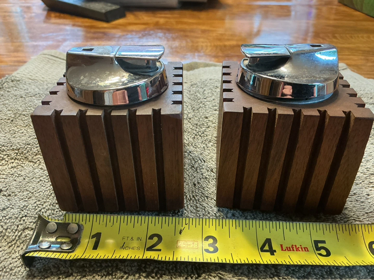 2. Rare 1960’s Wood Chrome RONSON VARAFLAME GAS TABLE LIGHTERS - photo 3