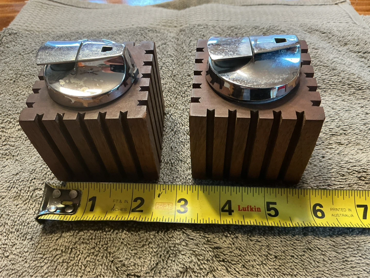 2. Rare 1960’s Wood Chrome RONSON VARAFLAME GAS TABLE LIGHTERS - photo 5