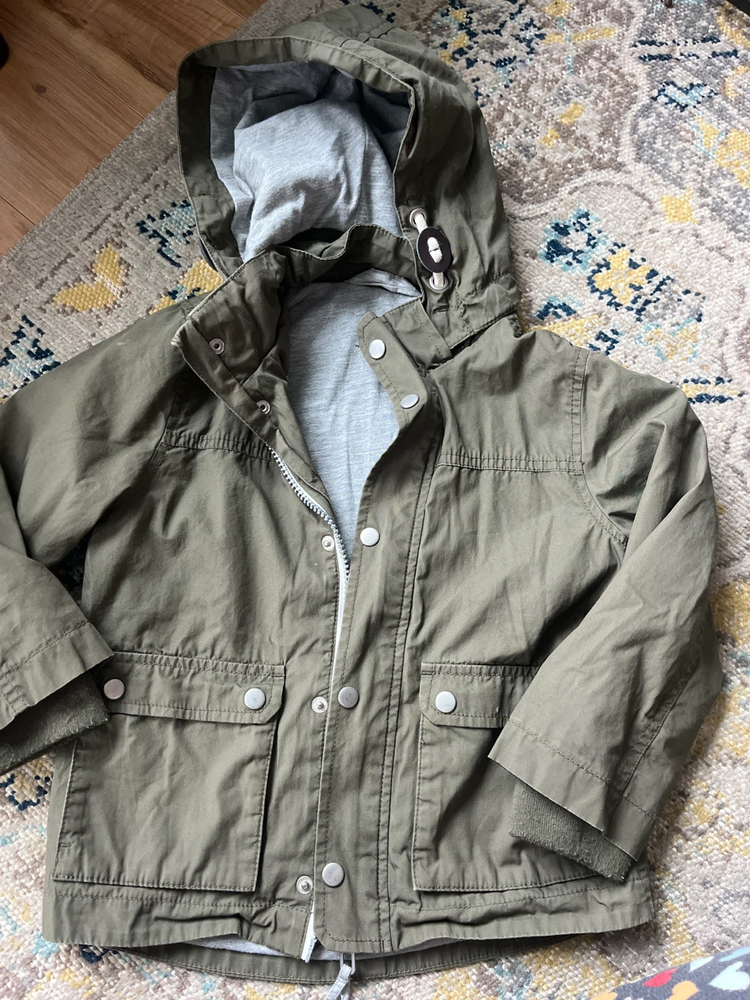 H&M Kids army Green Hooded spring Jacket Size 4-5Y - photo 2