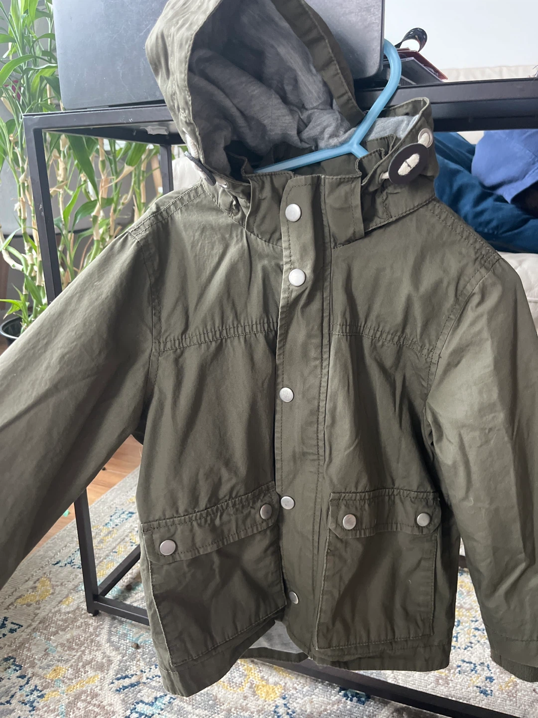 H&M Kids army Green Hooded spring Jacket Size 4-5Y - photo 3