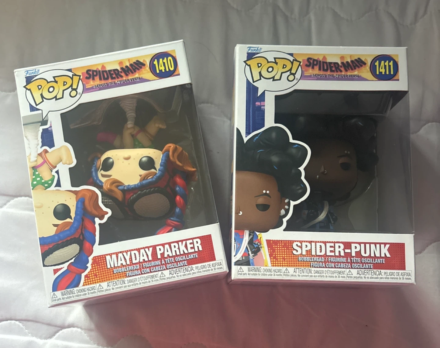 Two Spider Man Funko Pops - Mayday Parker & Spider-Punk