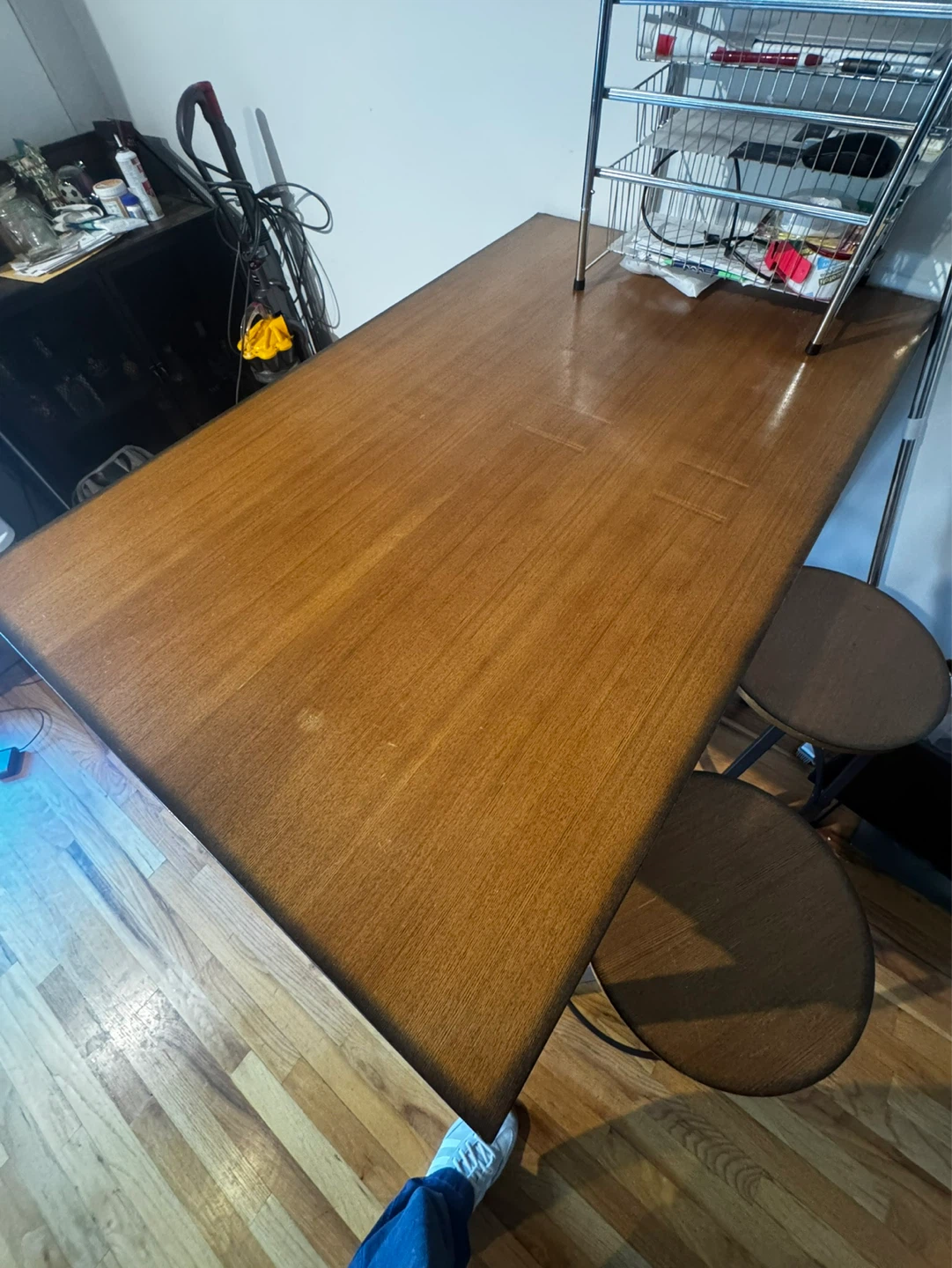 Wood and Metal Bar Table with 4 Stools - photo 3