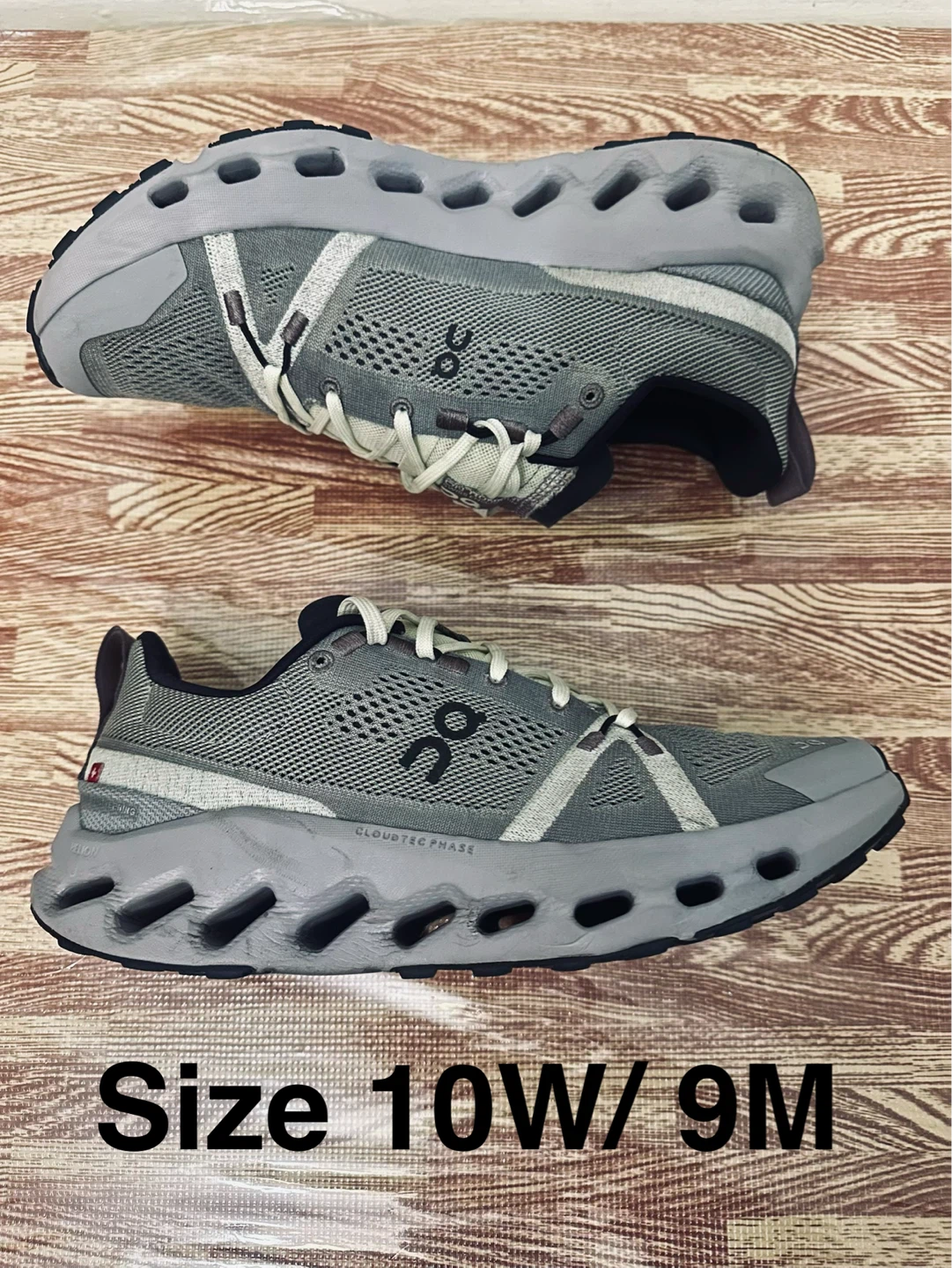 On Cloudsurfer Trail Running Shoes - Grey/Cream Size 10.5 W/ 9M - photo 2