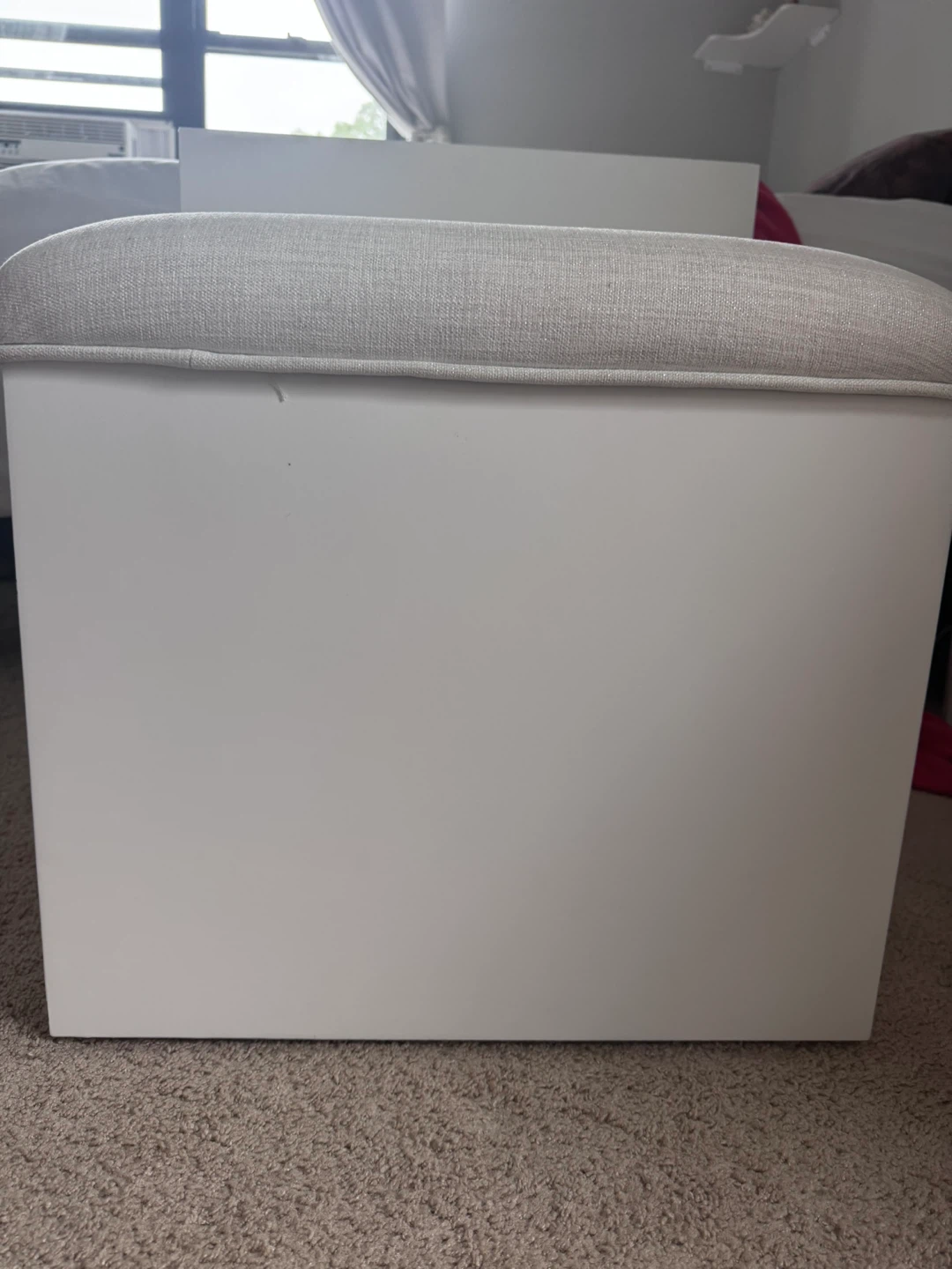 White Storage Ottoman Bench for vanity