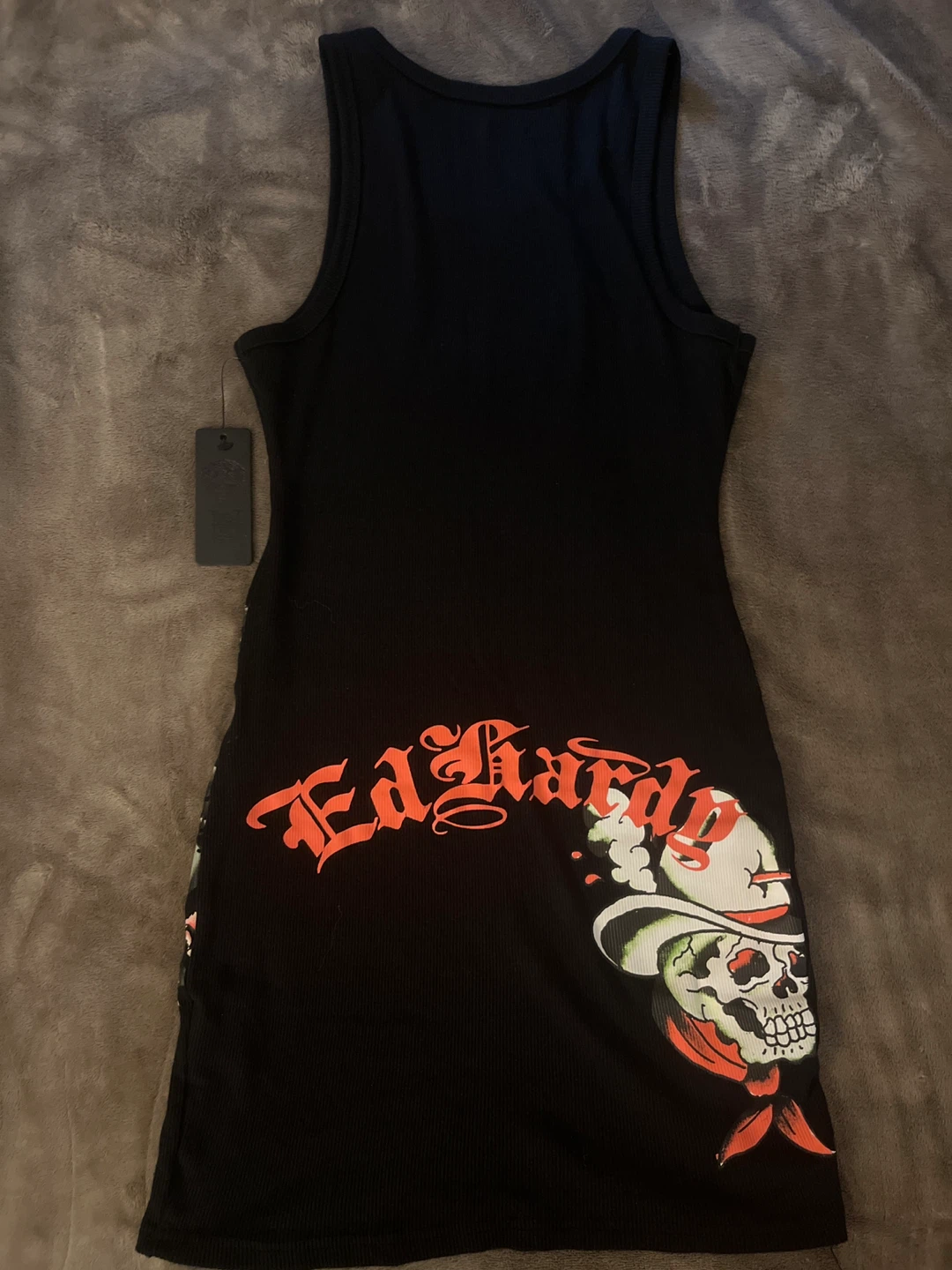 Ed Hardy Black Ribbed Tank Dress size small - photo 3