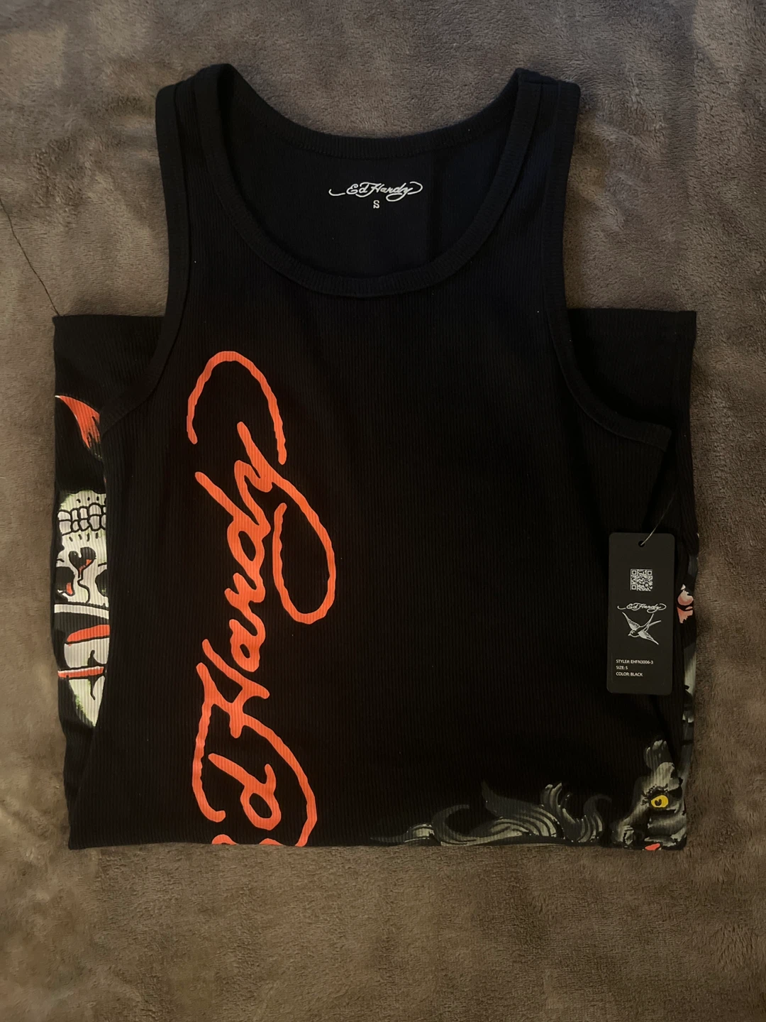 Ed Hardy Black Ribbed Tank Dress size small