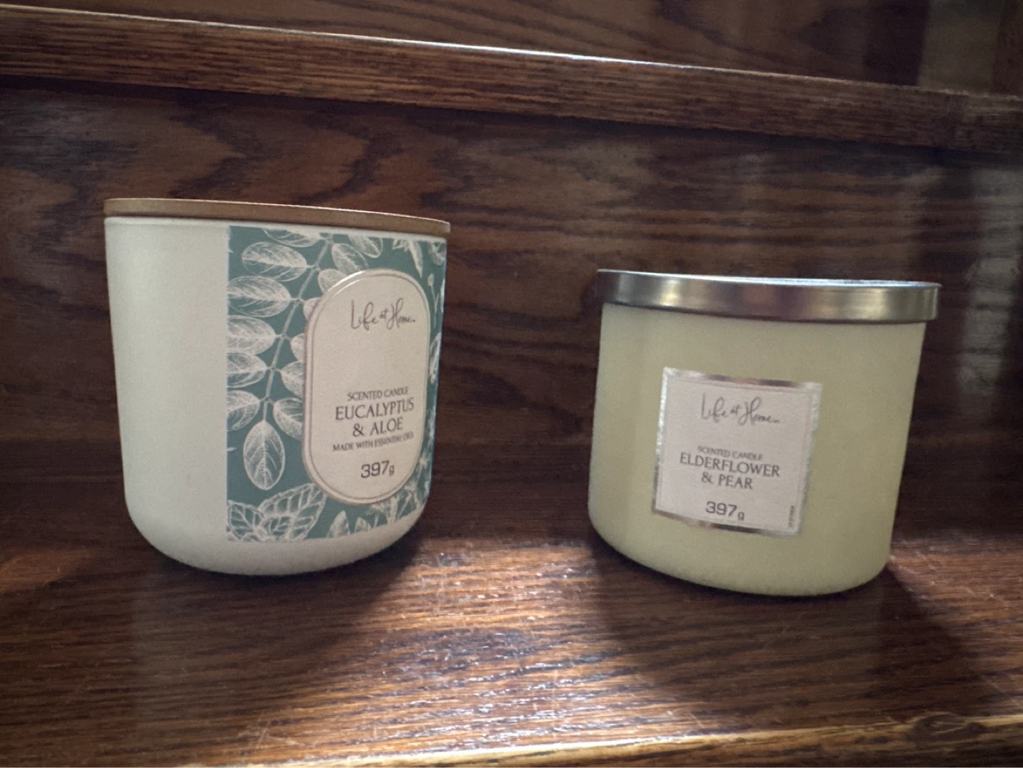 Scented Candles - Eucalyptus & Aloe and Elderflower & Pear