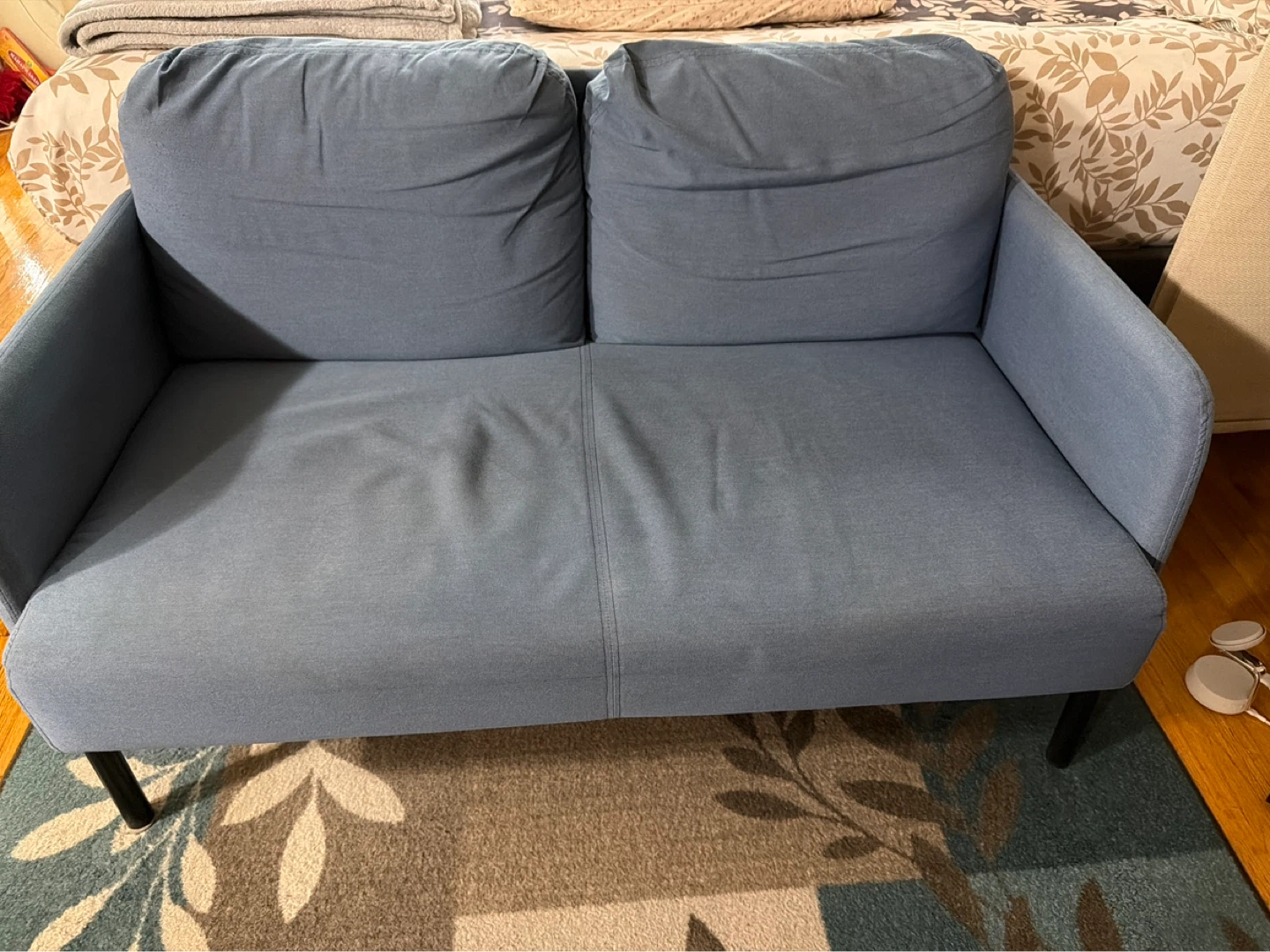 Blue Two-Seater Sofa - photo 2