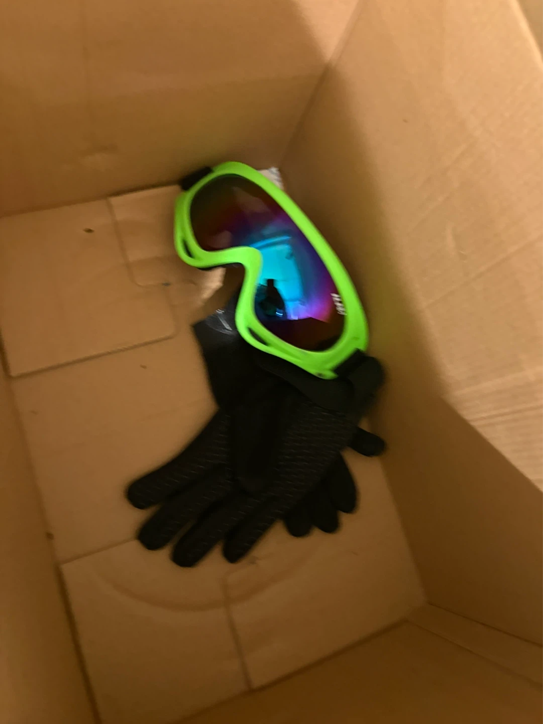 ILM Motorcycle Helmet B07 Green w/ Goggles & Gloves - photo 2